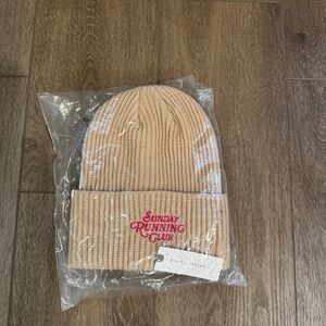 Daily Practice by Anthropologie “Sunday Running Club” Beanie – Light Sandal- NWT